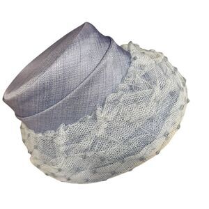 Vintage hat Elegant Blue and White Women's Hat